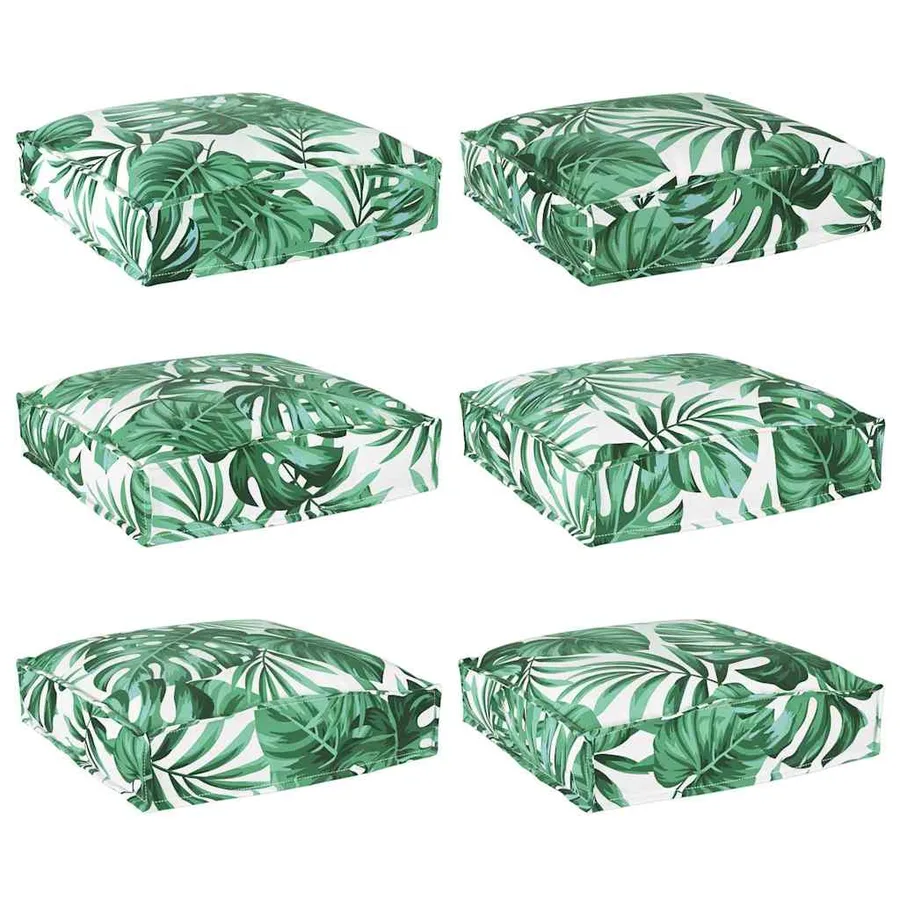 Coussin Feuille 6 pcs Motif feuille 40 x 40 x 8 cm Tissu Oxford - 2