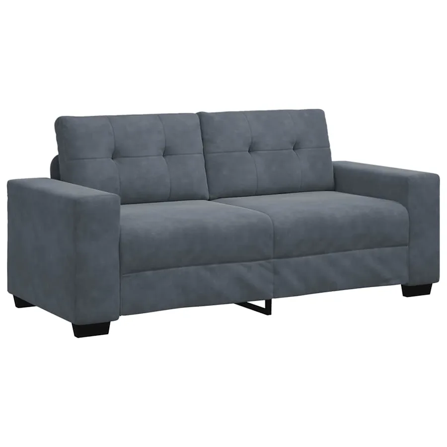 Canapé causeuse gris foncé 180x77x82 cm velours - 2