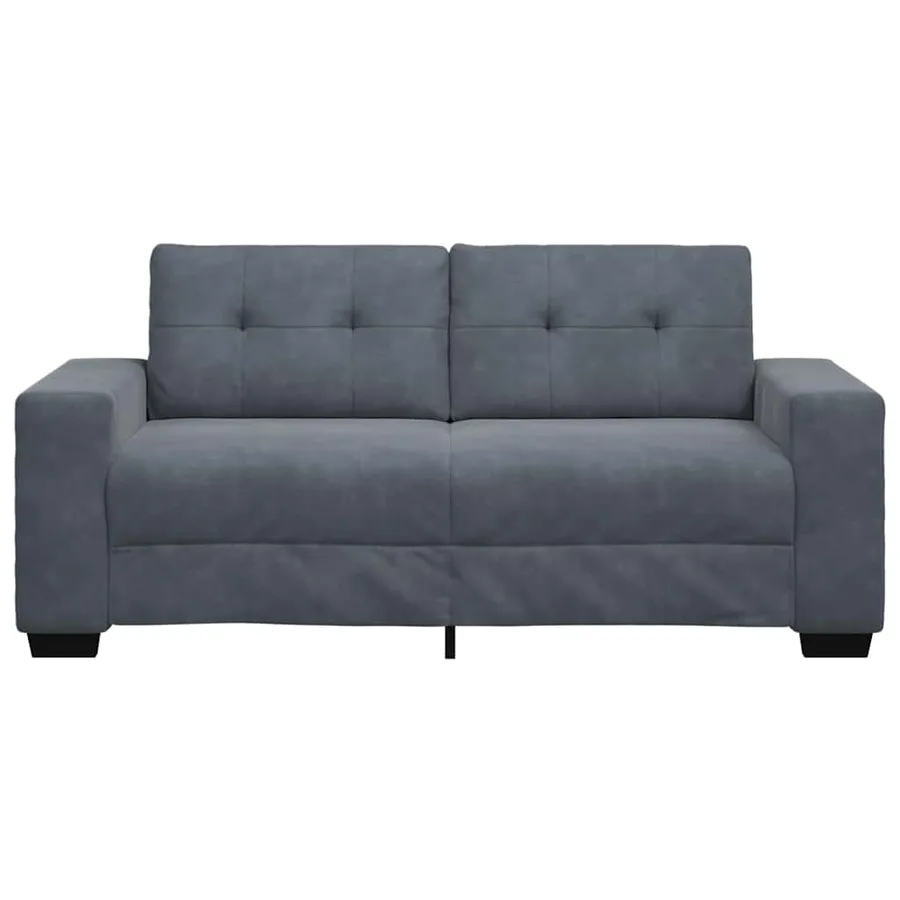 Canapé causeuse gris foncé 180x77x82 cm velours - 4
