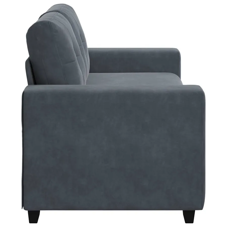 Canapé causeuse gris foncé 180x77x82 cm velours - 5