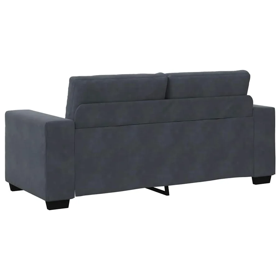 Canapé causeuse gris foncé 180x77x82 cm velours - 6