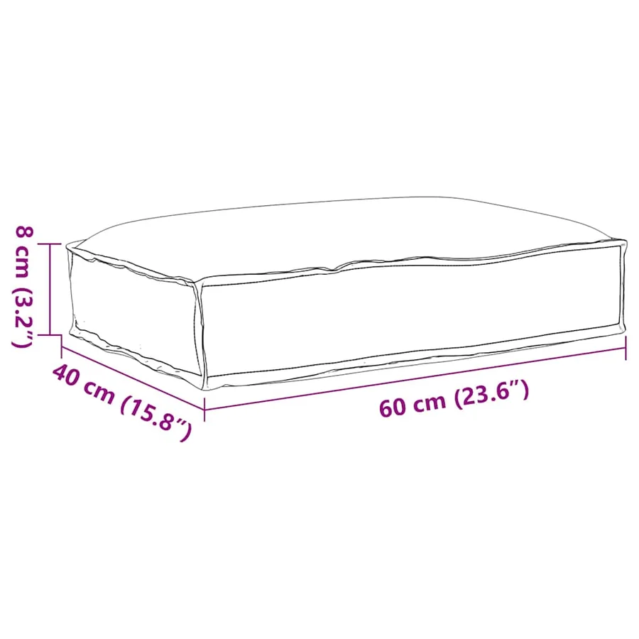 Coussin Crème 60 x 40 x 8 cm Tissu Oxford - 8