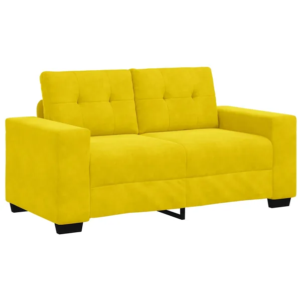 Canapé 2 places jaune 120 cm velours