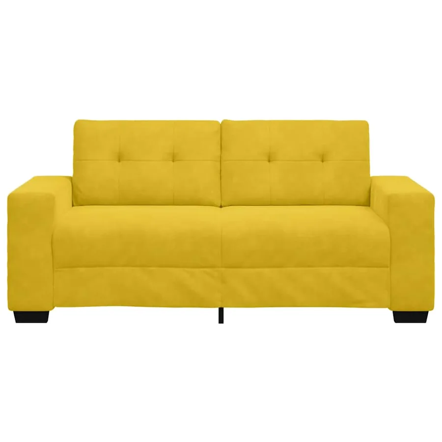 Canapé deux places jaune 180x77x82 cm velours - 4