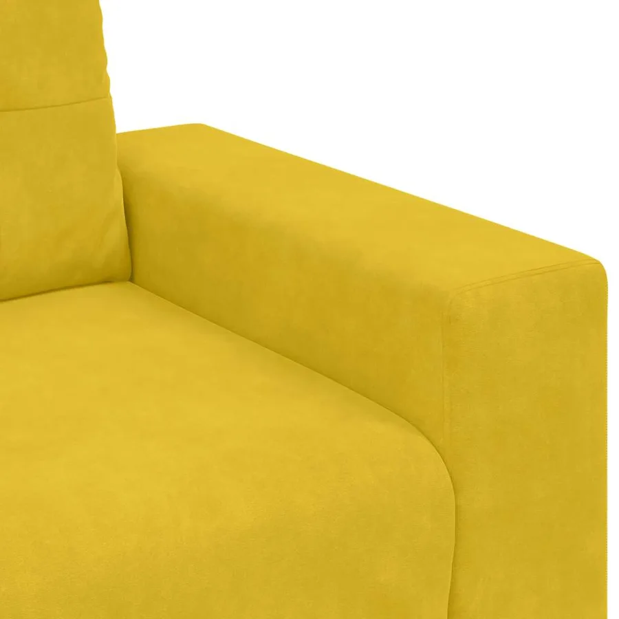 Canapé deux places jaune 180x77x82 cm velours - 7