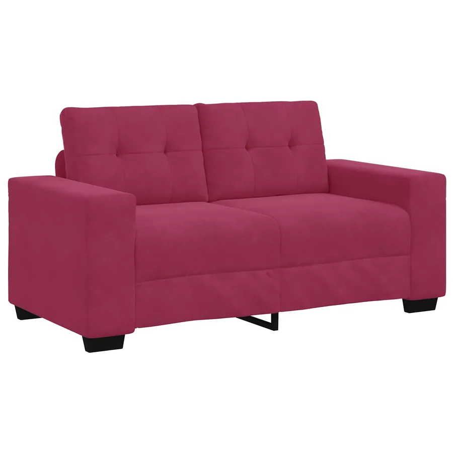 Canapé 2 places rouge bordeaux 120 cm velours