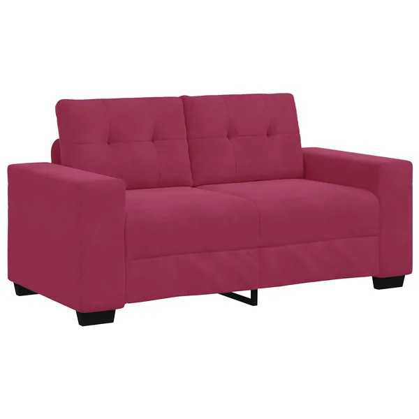 Canapé 2 places rouge bordeaux 120 cm velours