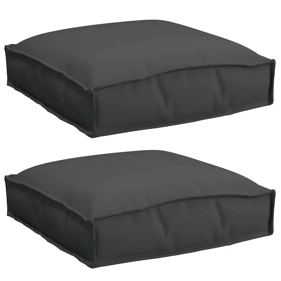 Coussin 2 pcs Noir 40 x 40 x 8 cm Tissu Oxford - 2