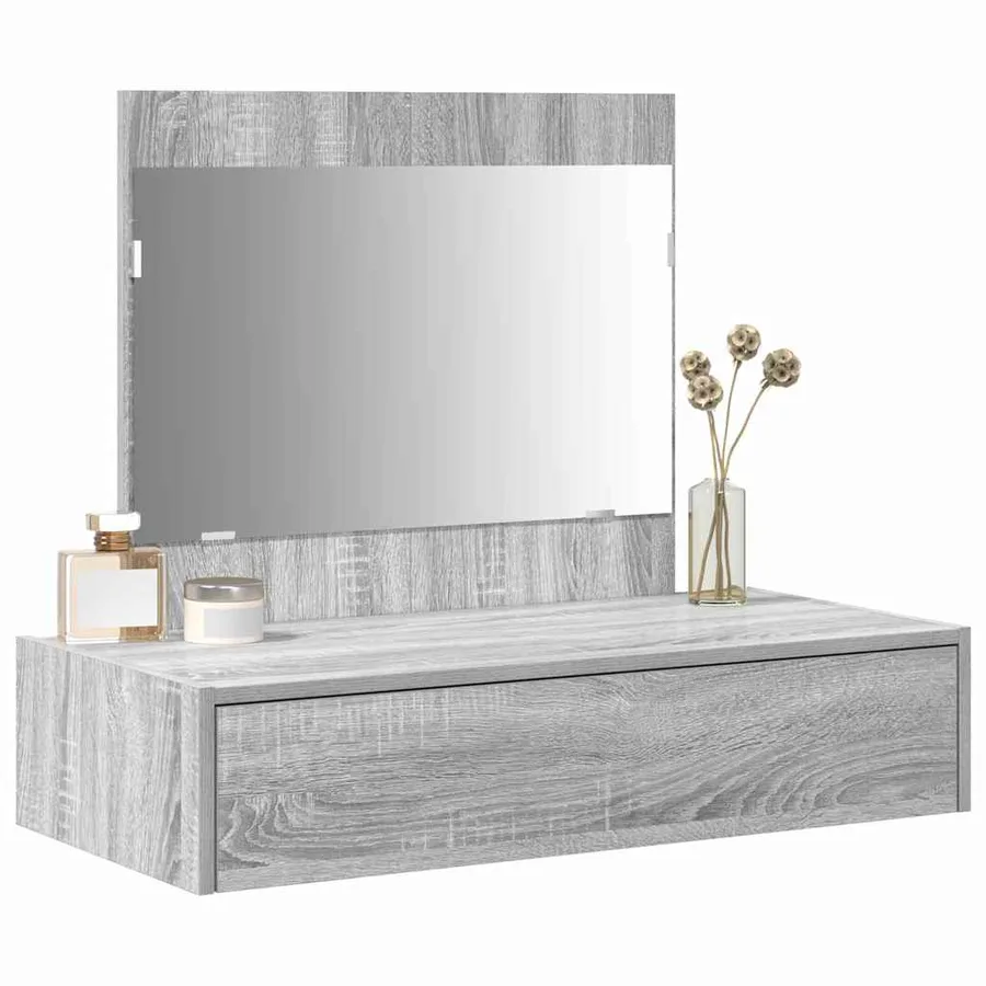 Table de Toilette Gris 83 x 40 x 70 cm Bois d'ingénierie - 3