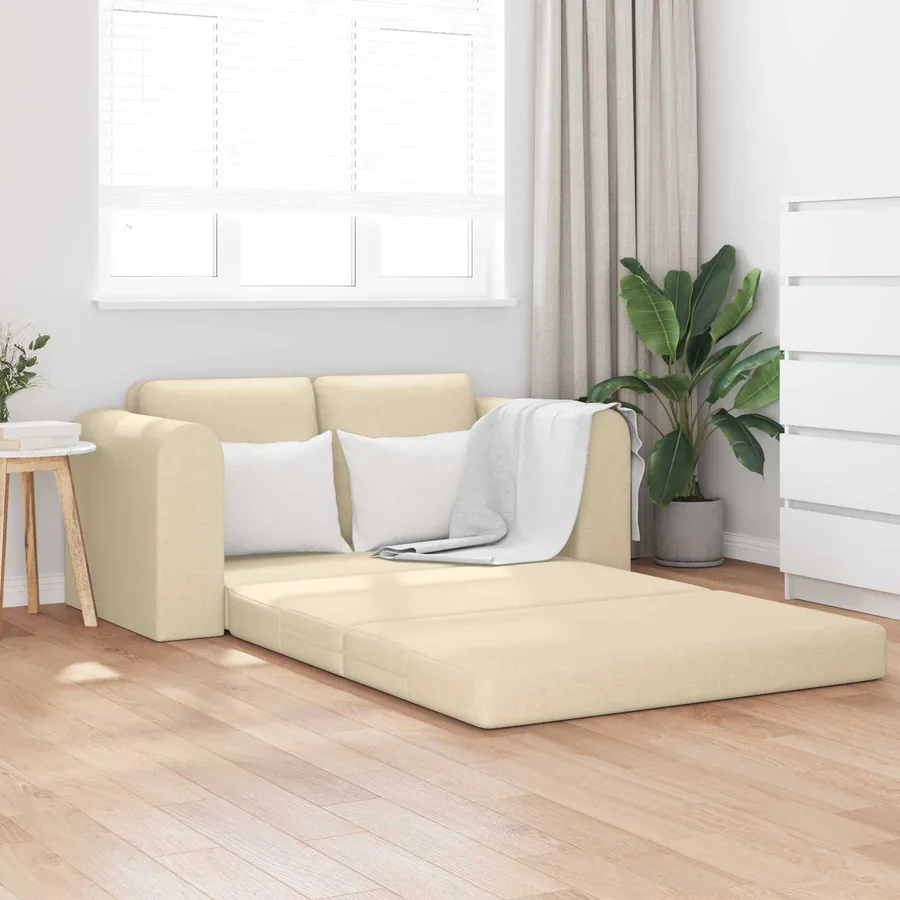 Canapé-Lit 60cm Crème tissu