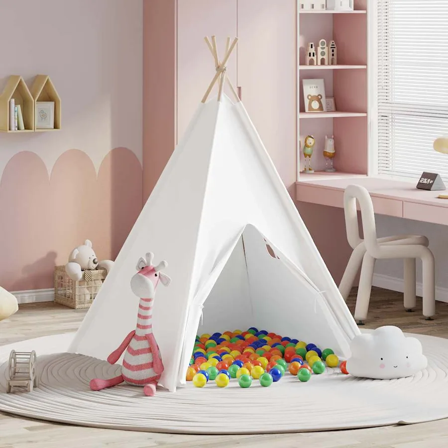Tente tipi Blanc 120 x 120 x 150 cm Tissu et plastique - 4