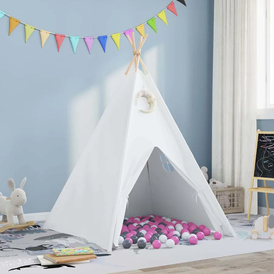 Tente tipi Blanc 120 x 120 x 150 cm Tissu et plastique