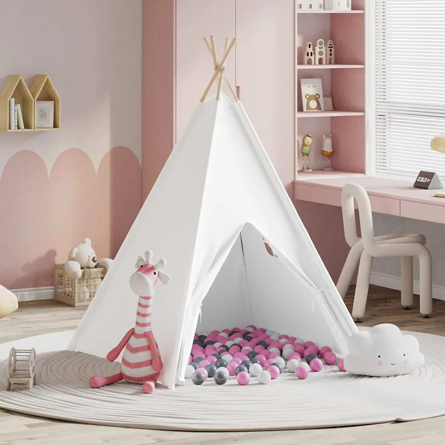Tente tipi Blanc 120 x 120 x 150 cm Tissu et plastique - 4
