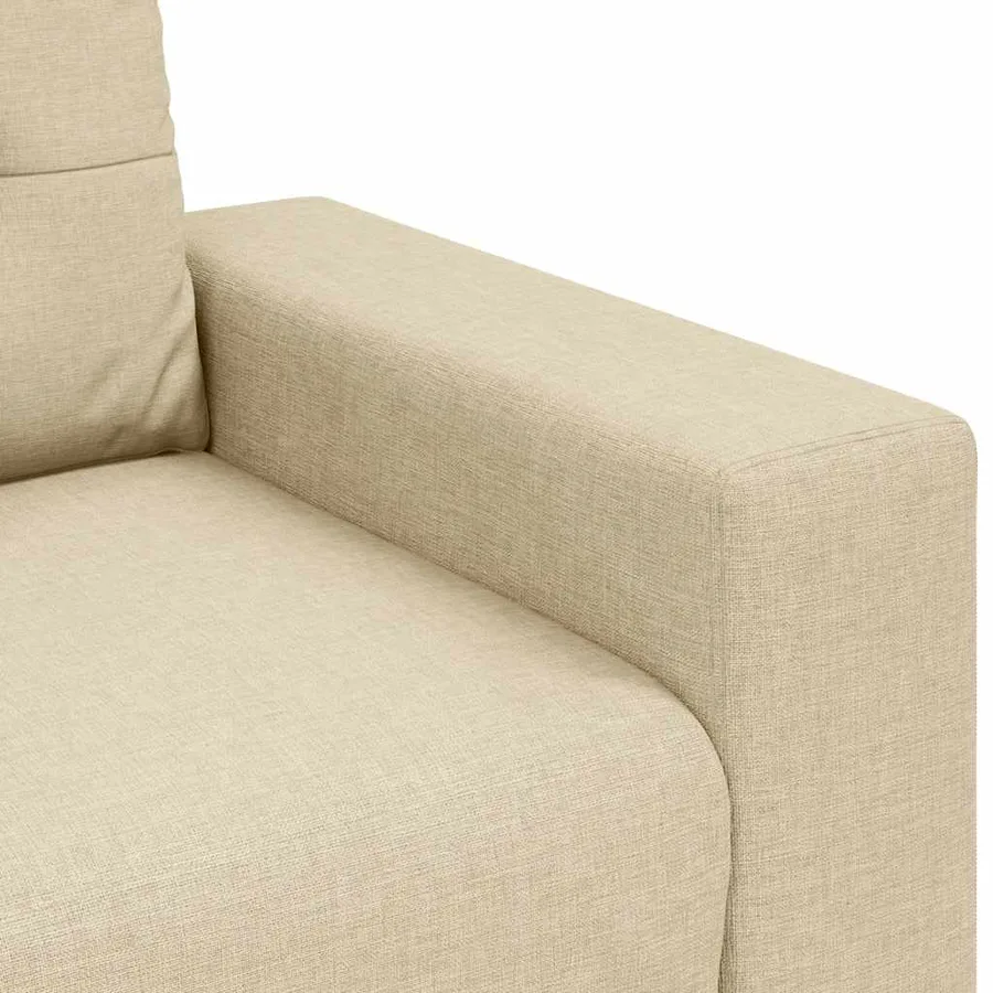 Canapé deux places crème 180x77x82 cm en tissu - 7
