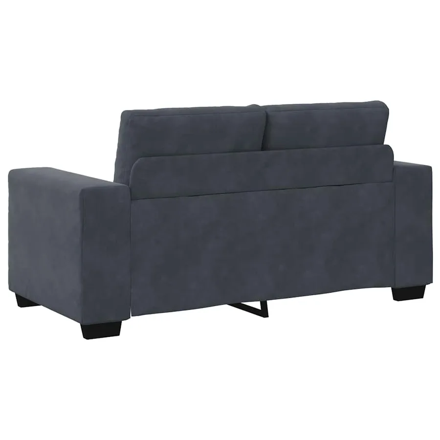 Ensemble canapé 2 pcs avec coussins velours gris foncé - 6