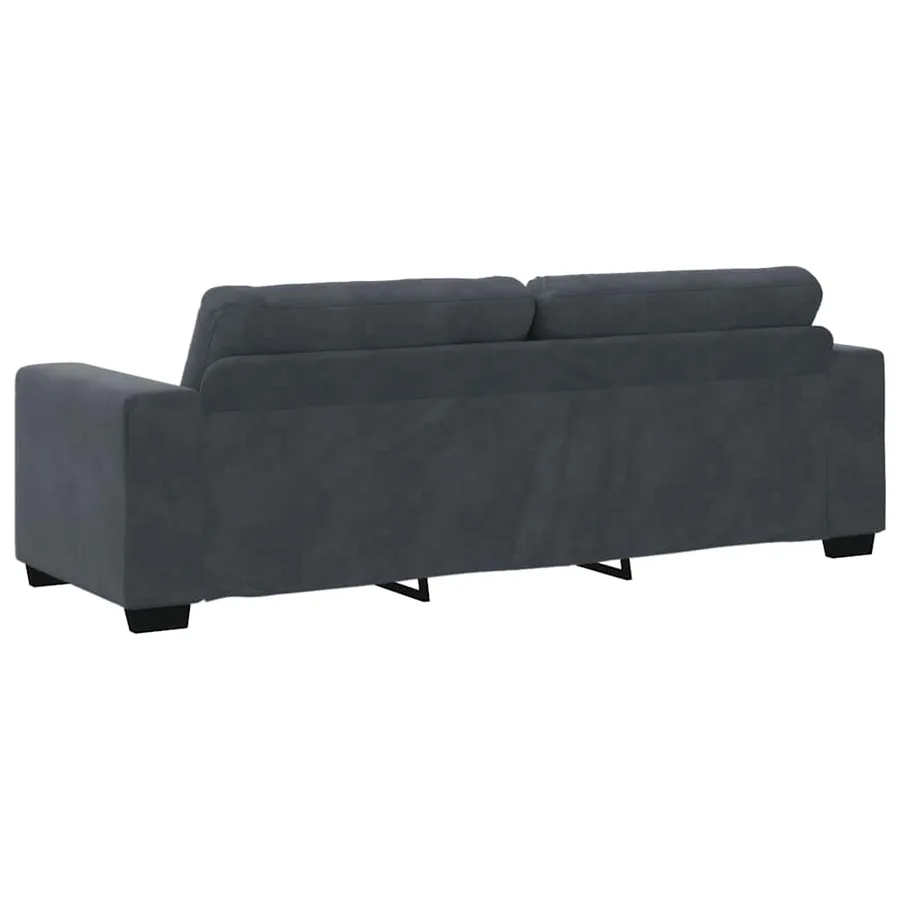 Ensemble canapé 2 pcs avec coussins velours gris foncé - 7