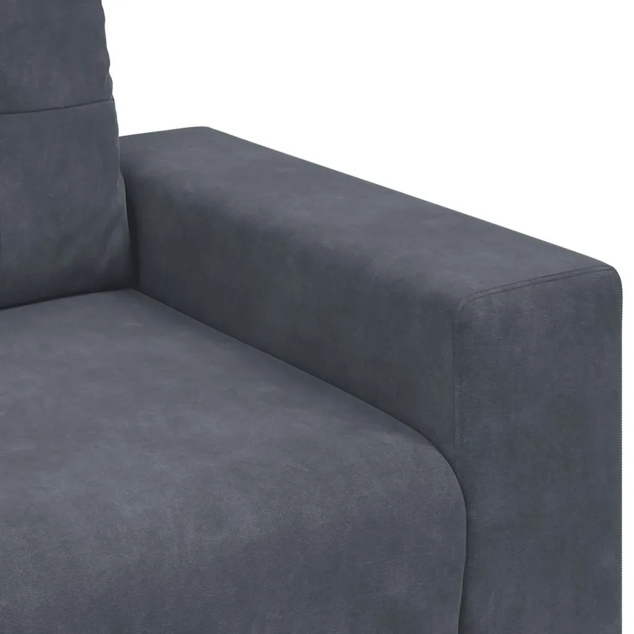 Ensemble canapé 2 pcs avec coussins velours gris foncé - 8