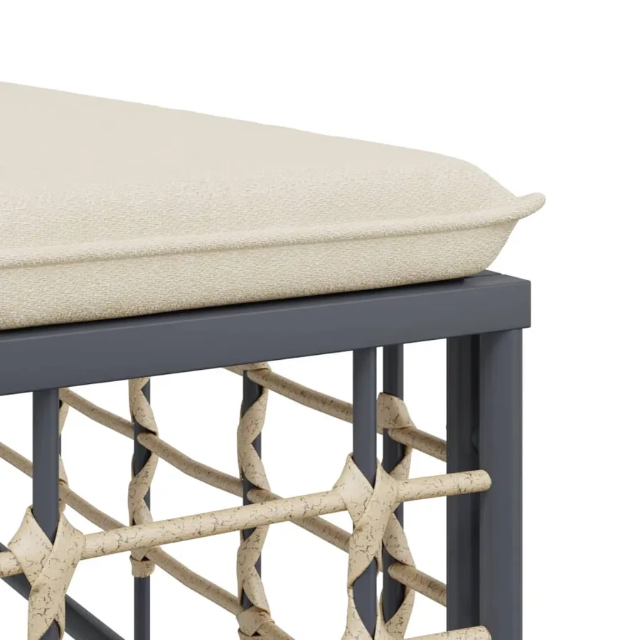 Salon de jardin 5 pcs avec coussins anthracite résine tressée - 6