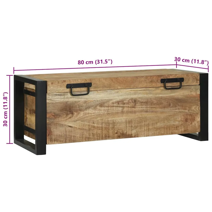 Coffres de rangement 80 x 30 x 30 cm Bois de manguier massif - 13