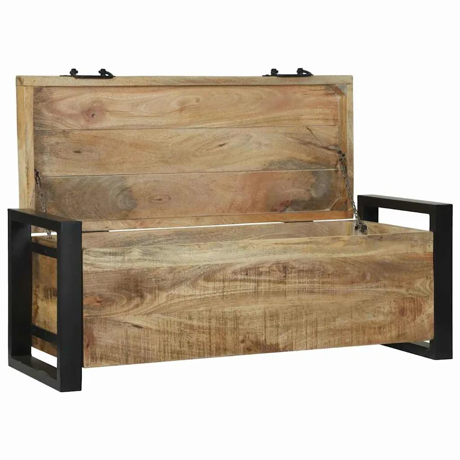 Coffres de rangement 80 x 30 x 30 cm Bois de manguier massif - 2