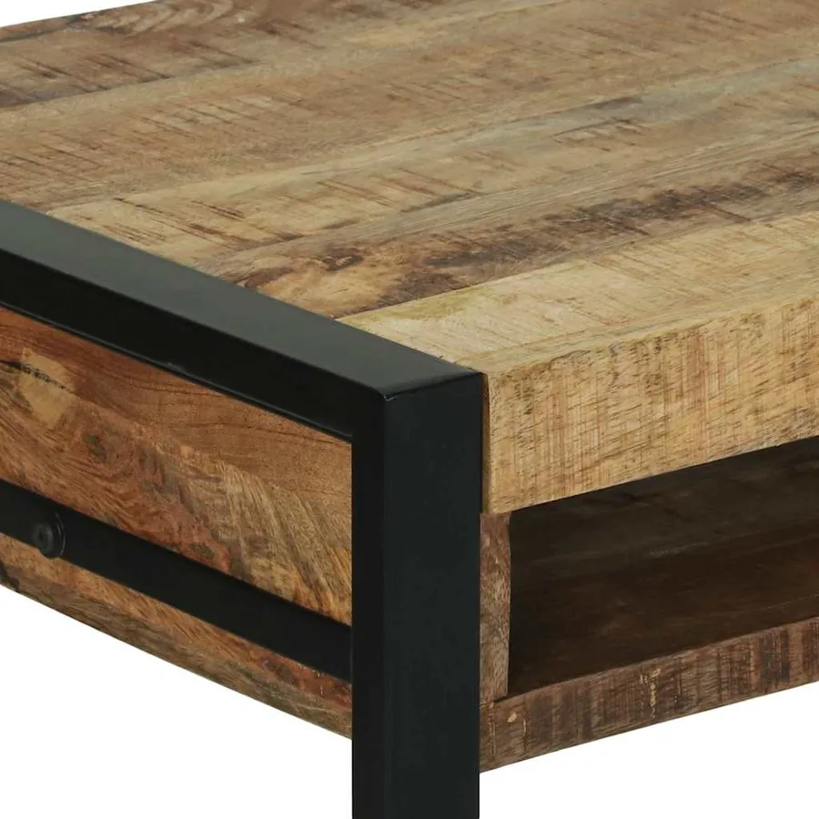 Table de Toilette avec étagère Marron Bois de manguier massif - 10