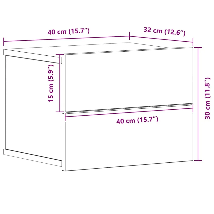 Cabinet de chevet avec tiroir 2 pcs Chêne noir 40 x 30 x 30 cm - 13