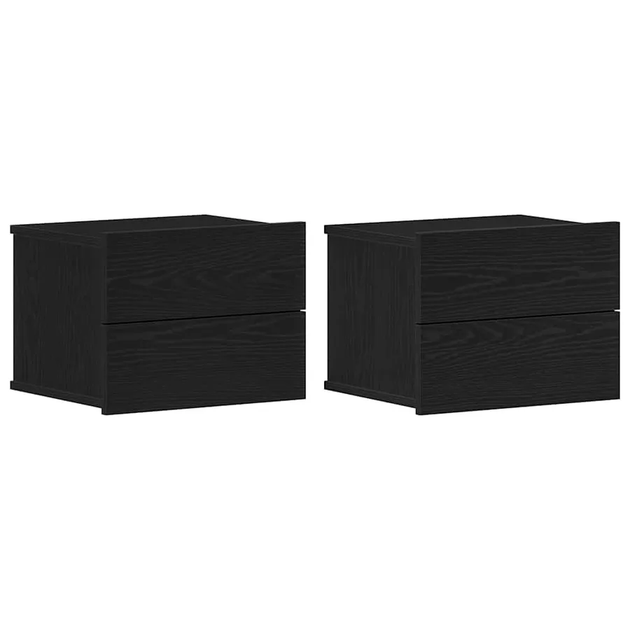 Cabinet de chevet avec tiroir 2 pcs Chêne noir 40 x 30 x 30 cm - 2