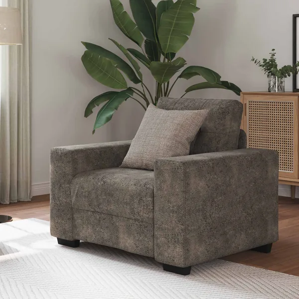 Fauteuil gris foncé 59 cm similicuir