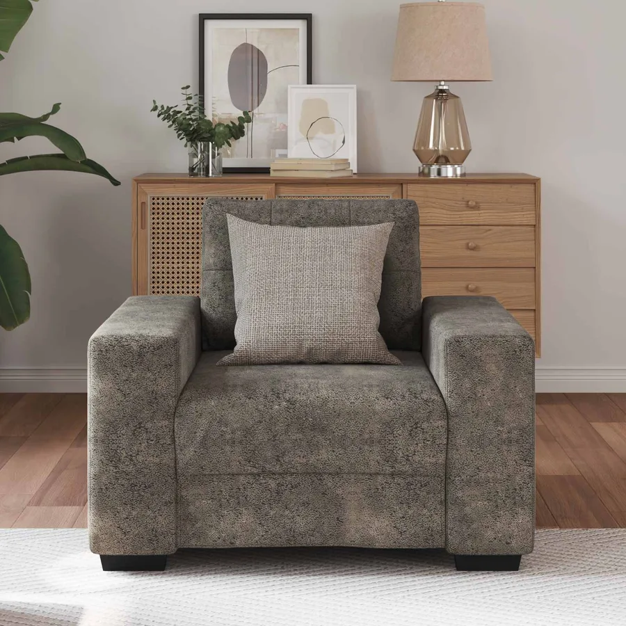 Fauteuil gris foncé 59 cm similicuir - 3