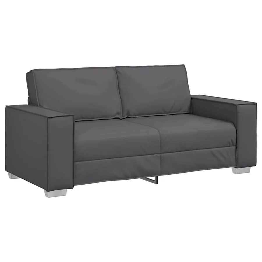 Canapé deux places Gris 180 cm Simili cuir - 2