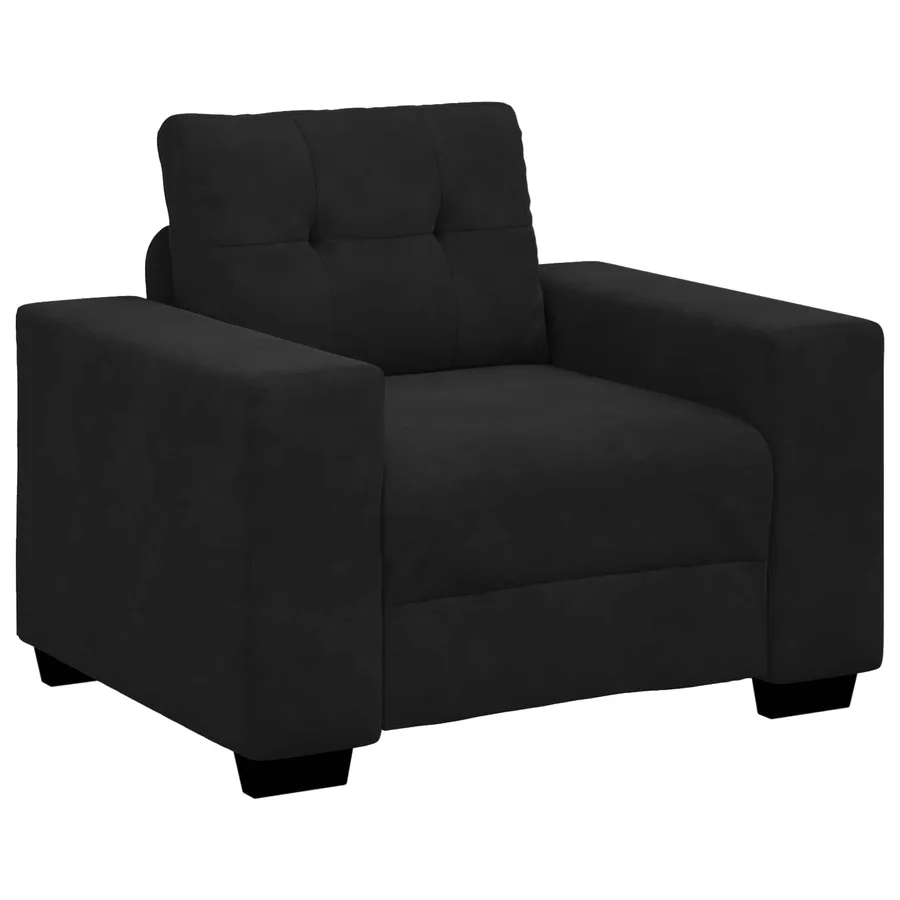 Ensemble de Canapés 3 pcs Noir 221 x 80 x 80 cm Velours - 5