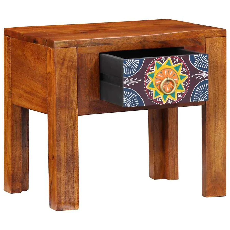 Table d'appoint avec tiroir Marron 40 x 30 x 36 cm