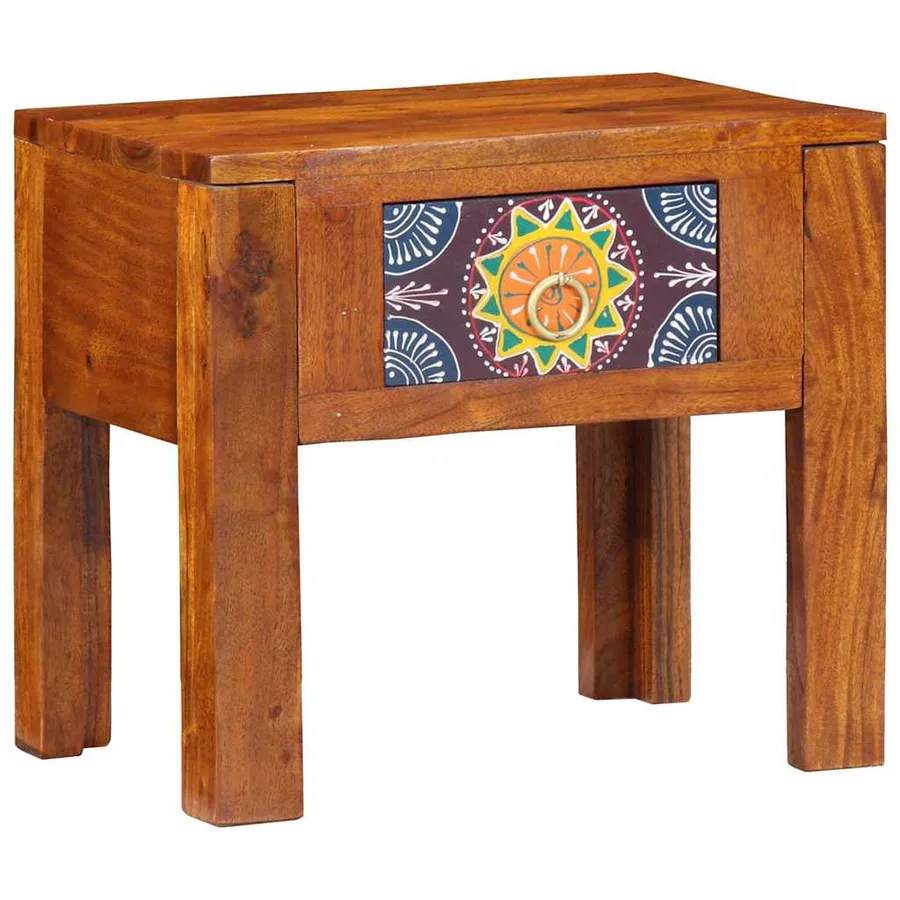 Table d'appoint avec tiroir Marron 40 x 30 x 36 cm - 3