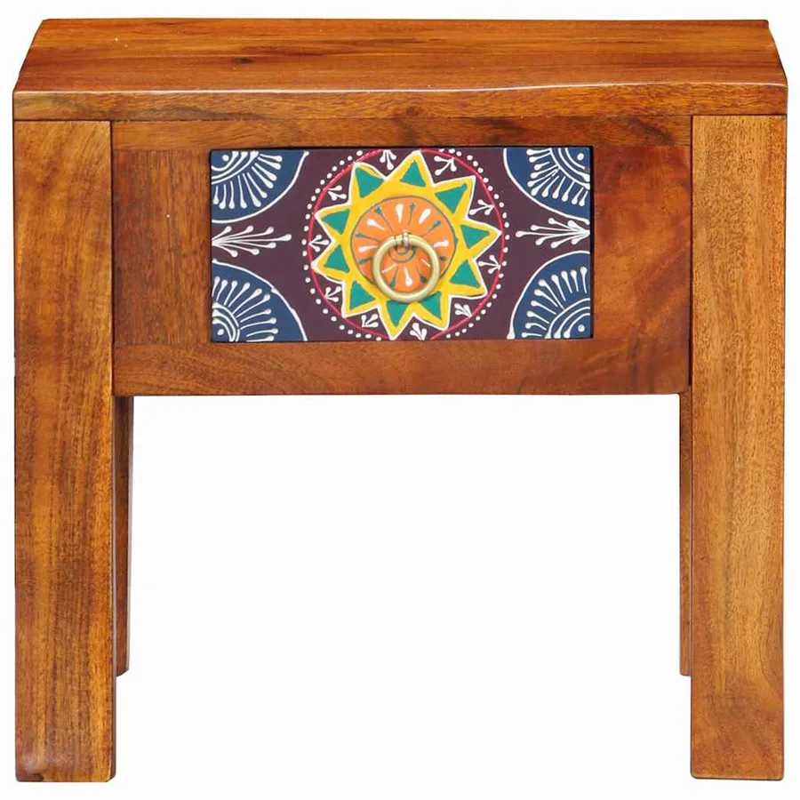 Table d'appoint avec tiroir Marron 40 x 30 x 36 cm - 4
