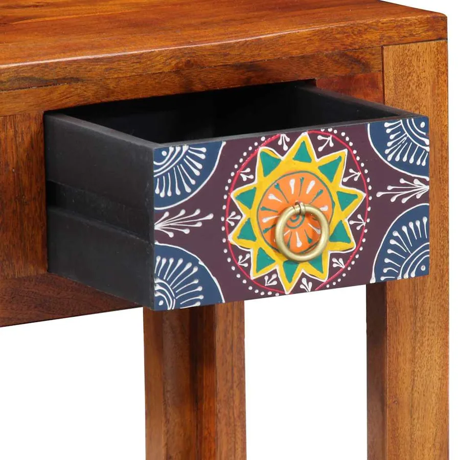 Table d'appoint avec tiroir Marron 40 x 30 x 36 cm - 8