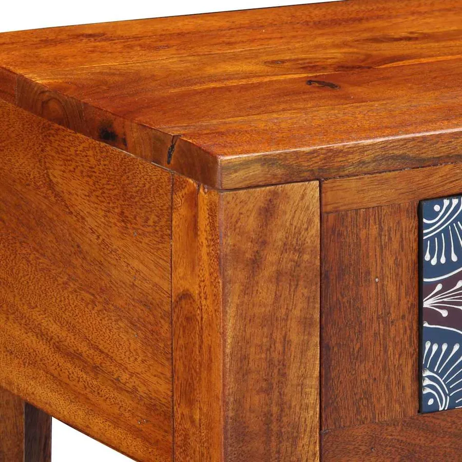 Table d'appoint avec tiroir Marron 40 x 30 x 36 cm - 9