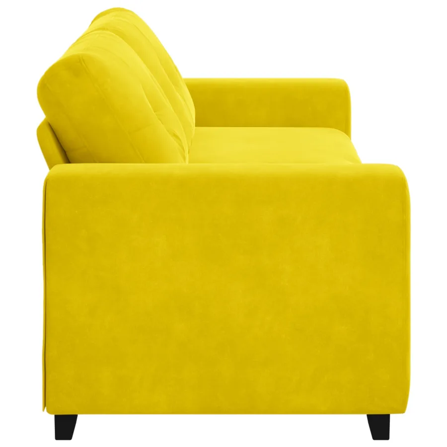 Canapé 3 places jaune 180 cm velours - 5