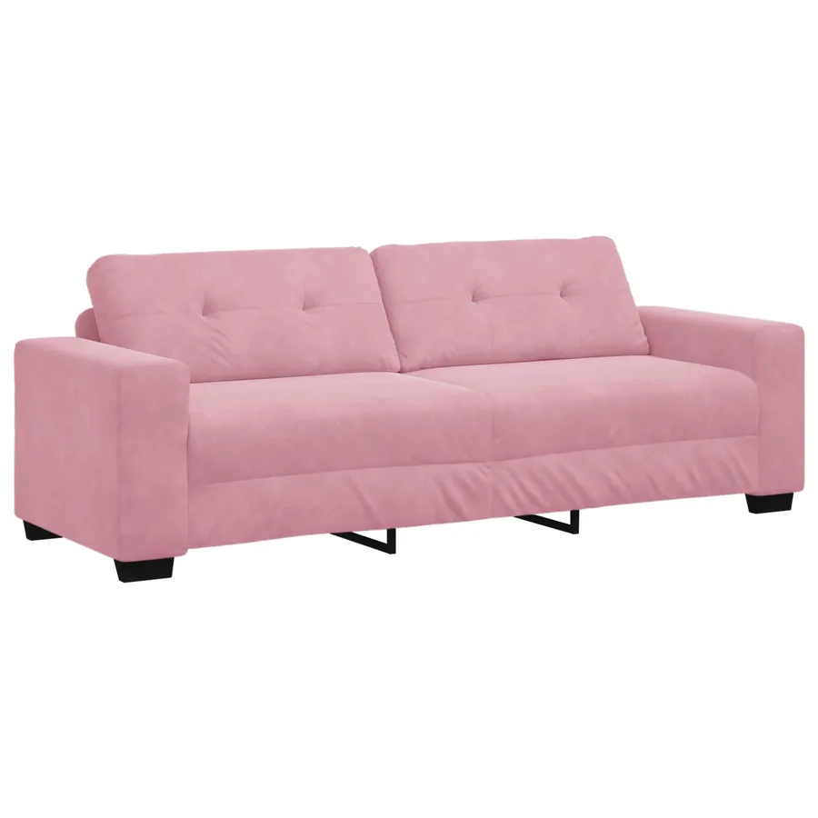 Canapé 3 places rose 180 cm velours