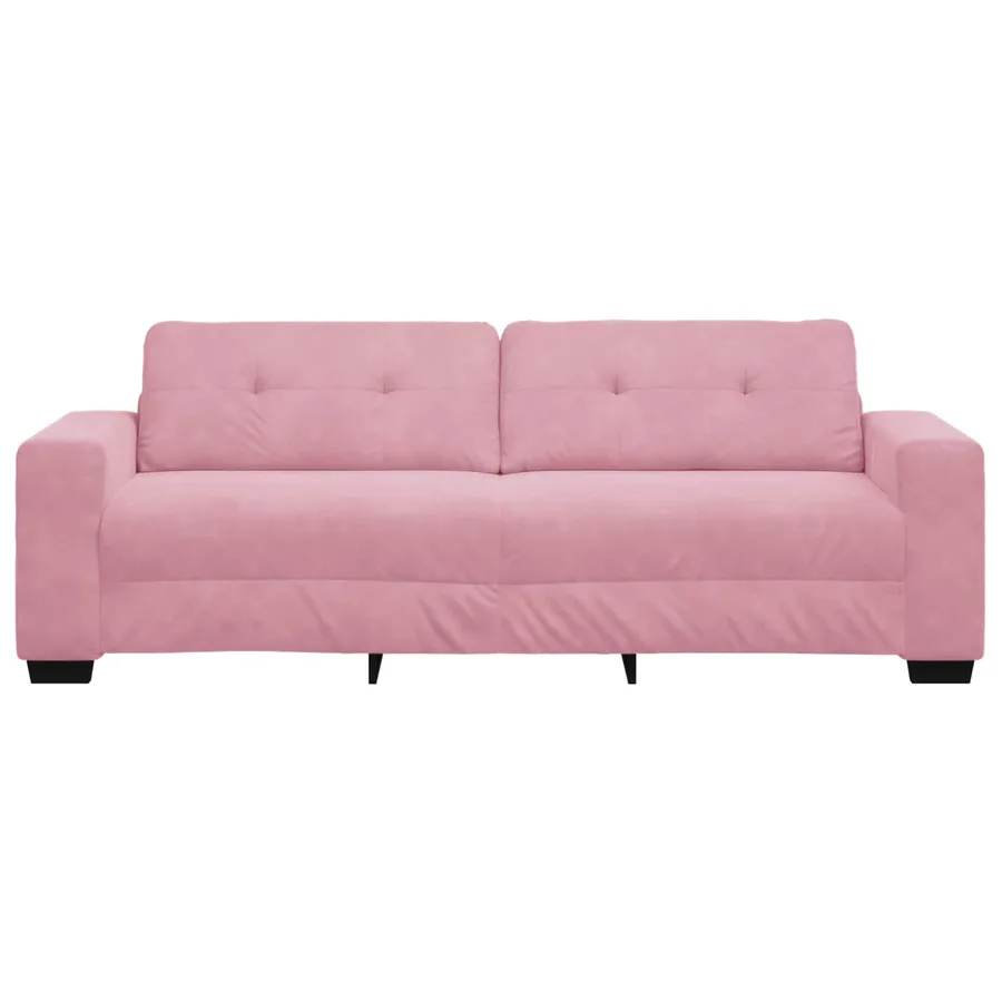 Canapé 3 places rose 180 cm velours - 2