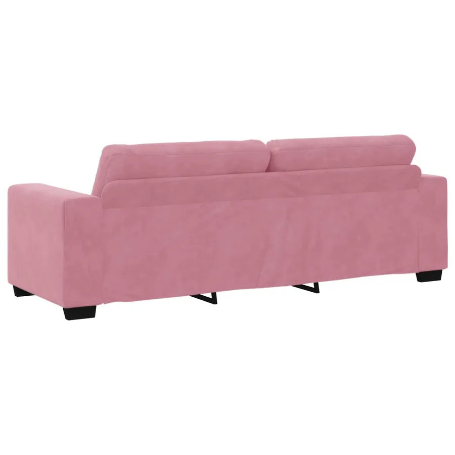 Canapé 3 places rose 180 cm velours - 4