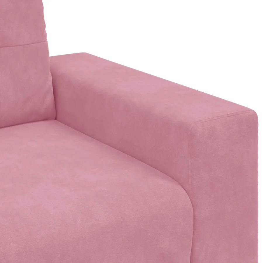 Canapé 3 places rose 180 cm velours - 5