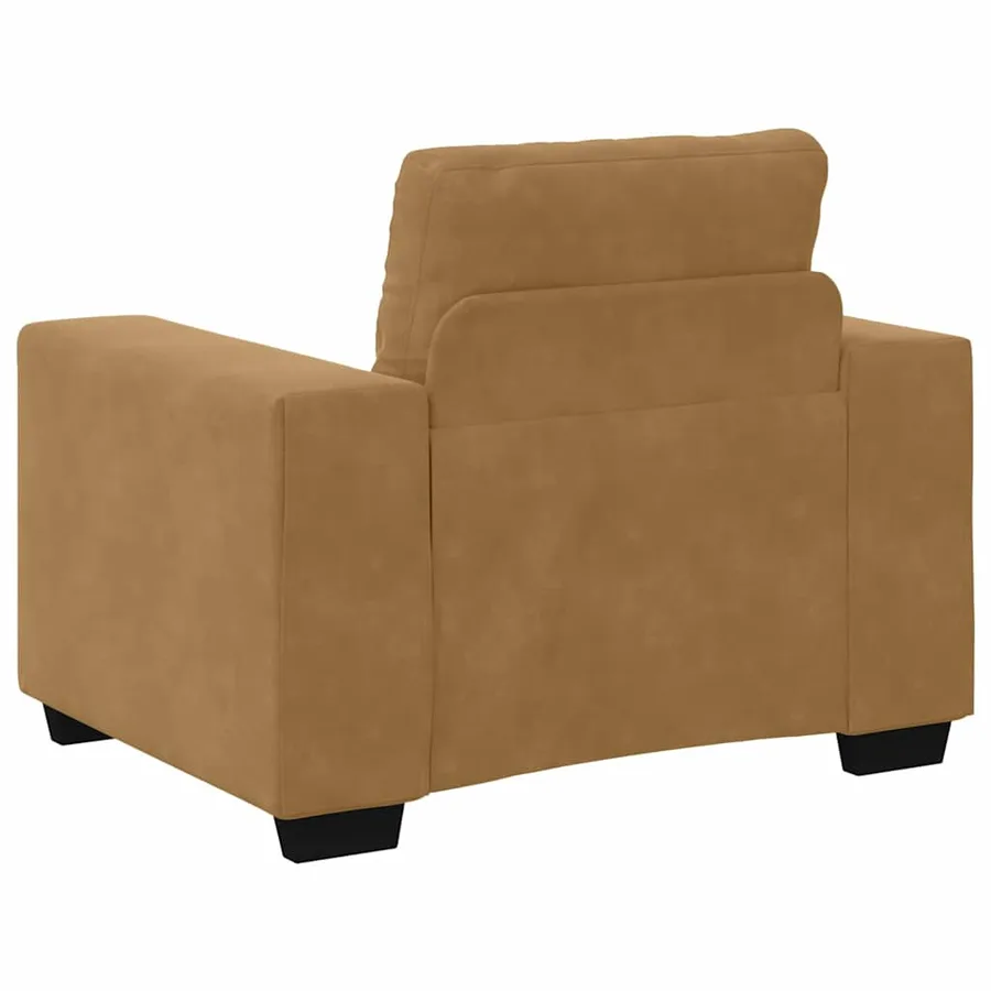 Ensemble de Canapés 3 pcs Marron 221 x 80 x 80 cm Velours - 7