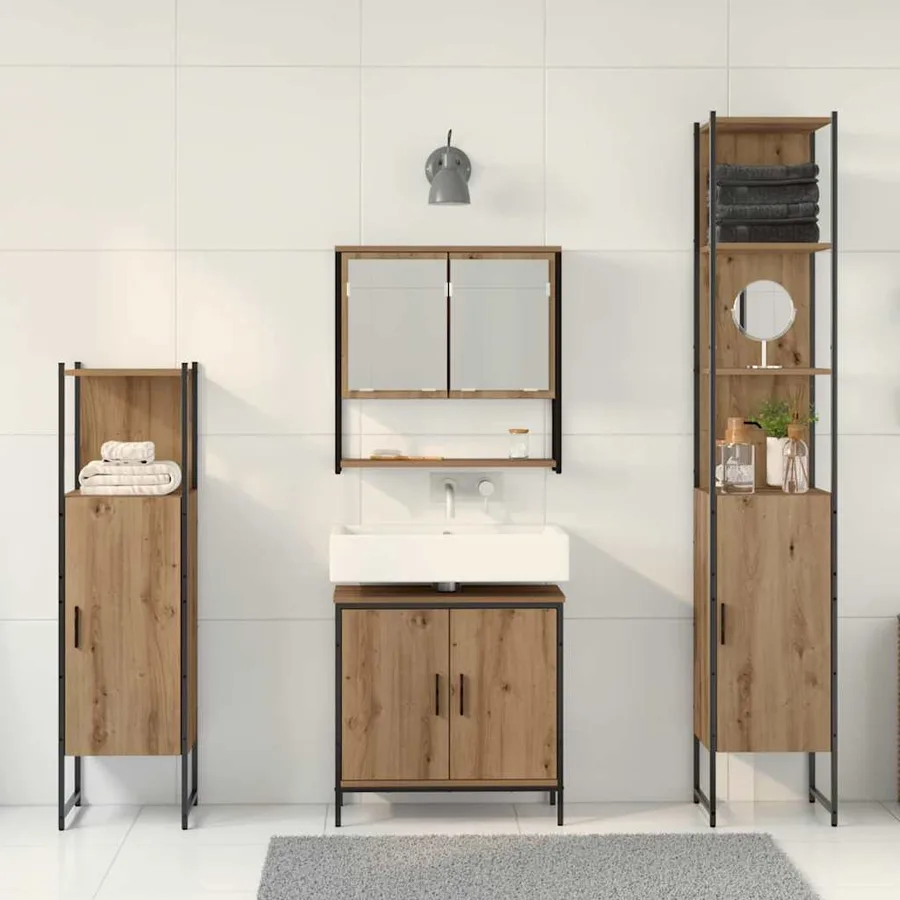 Ensemble de mobilier de salle de bain 4 pc Marron - 4