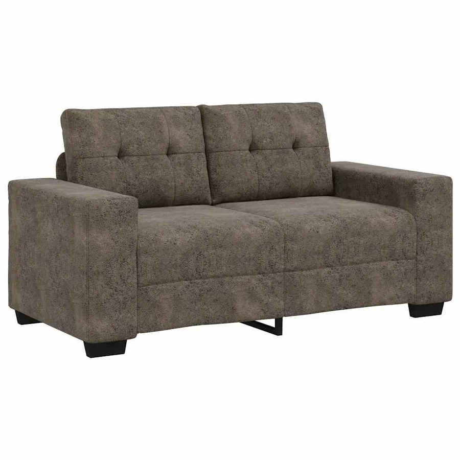 Ensemble canapé 2 pièces avec coussins gris foncé similicuir - 4
