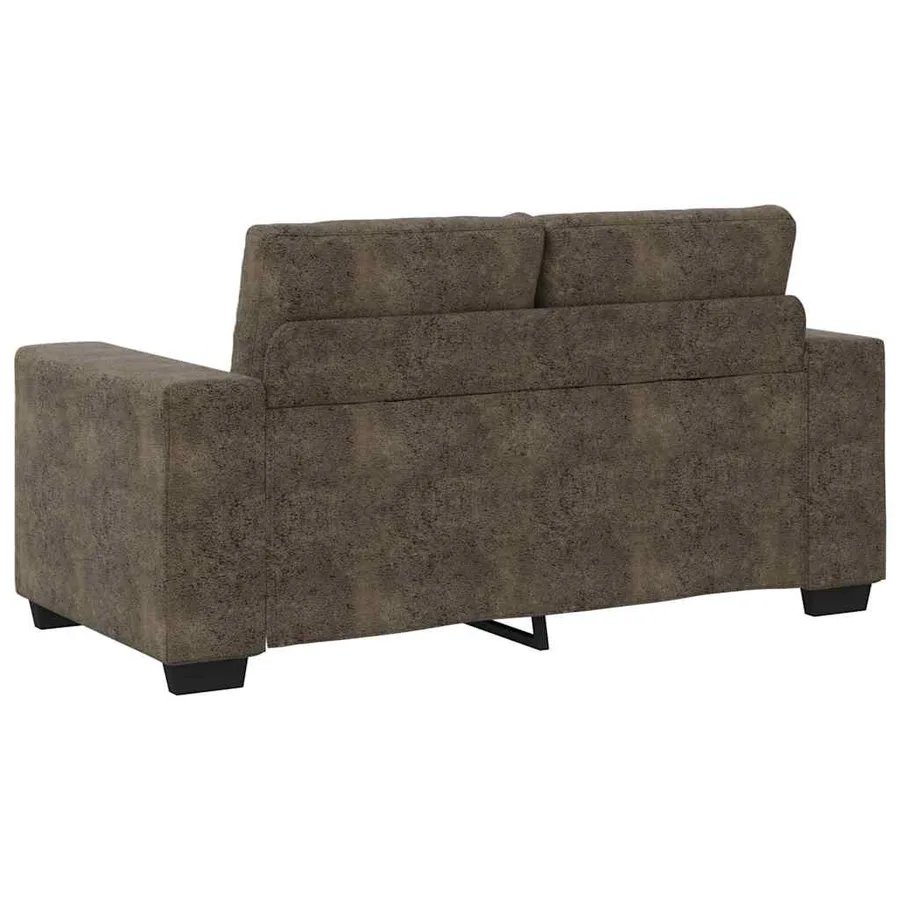 Ensemble canapé 2 pièces avec coussins gris foncé similicuir - 6