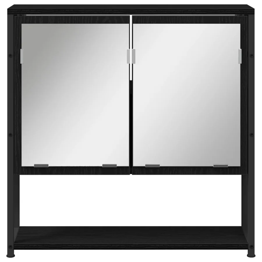 Ensemble de mobilier de salle de bain avec étagère 3 pcs Noir - 10
