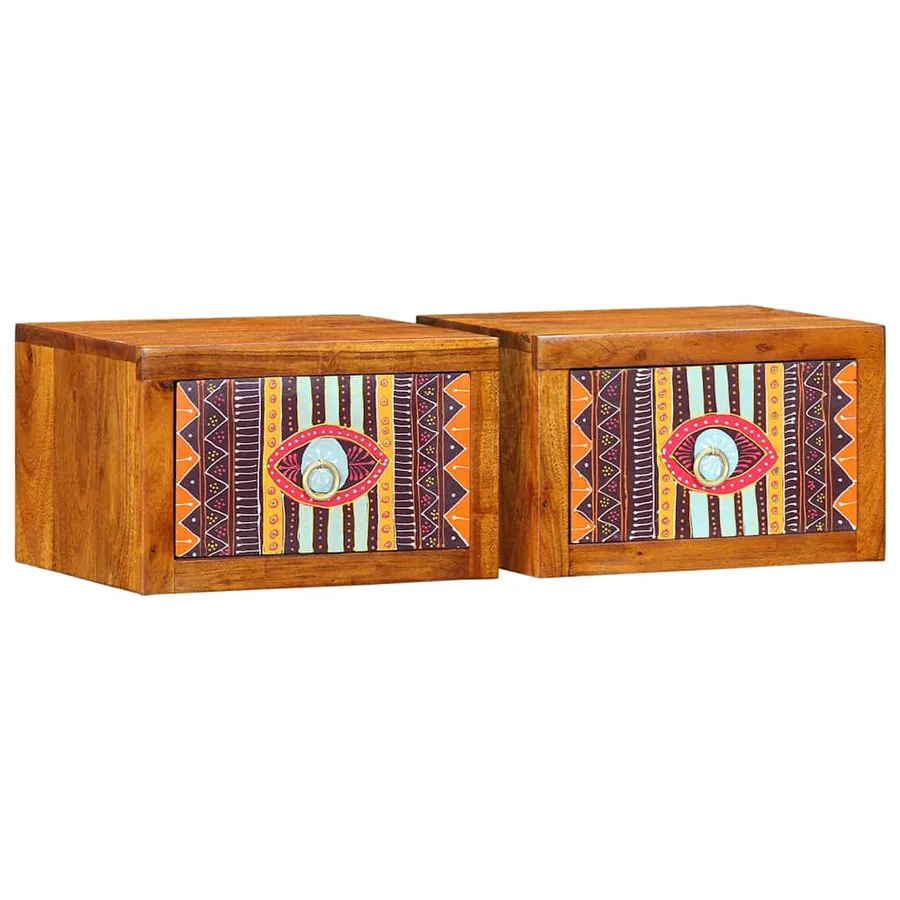 Cabinet de chevet avec tiroir 2 pcs Marron 35 x 30 x 22 cm