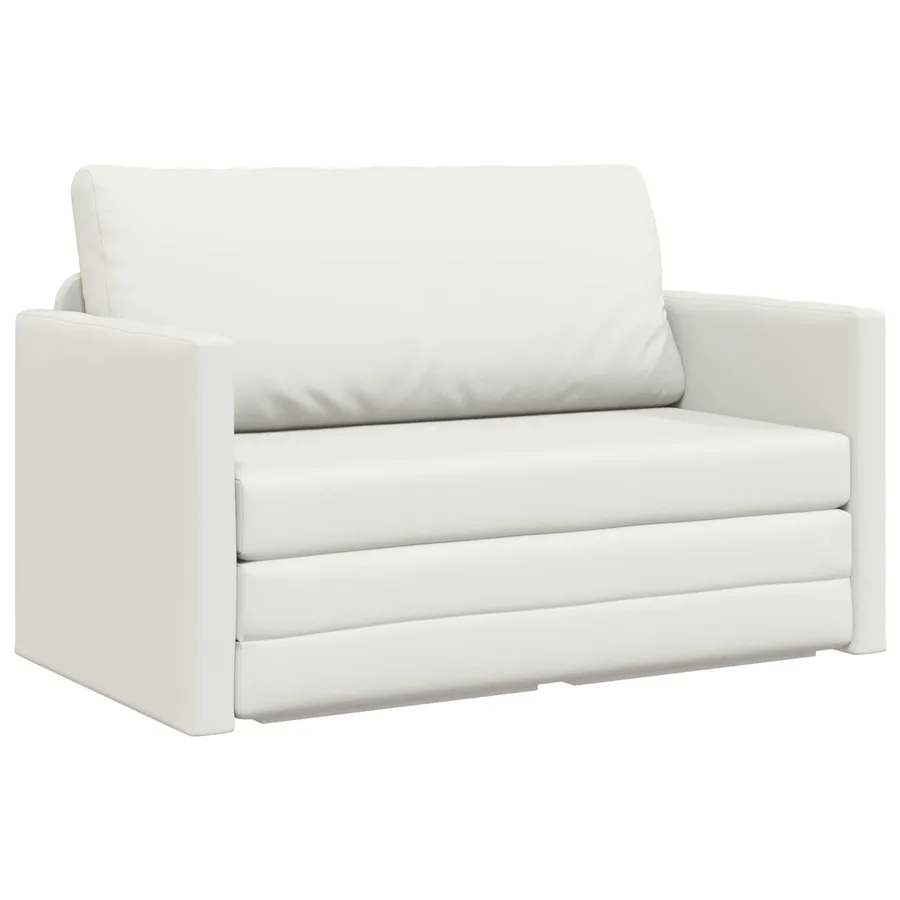 Canapé-Lit Blanc 124 x 71 x 78 cm Simili cuir - 2