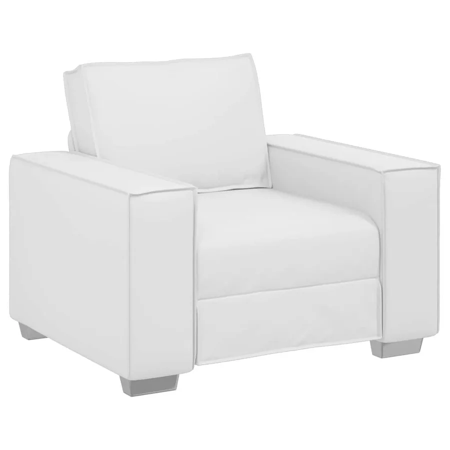 Fauteuil Blanc 100 cm Simili cuir - 2