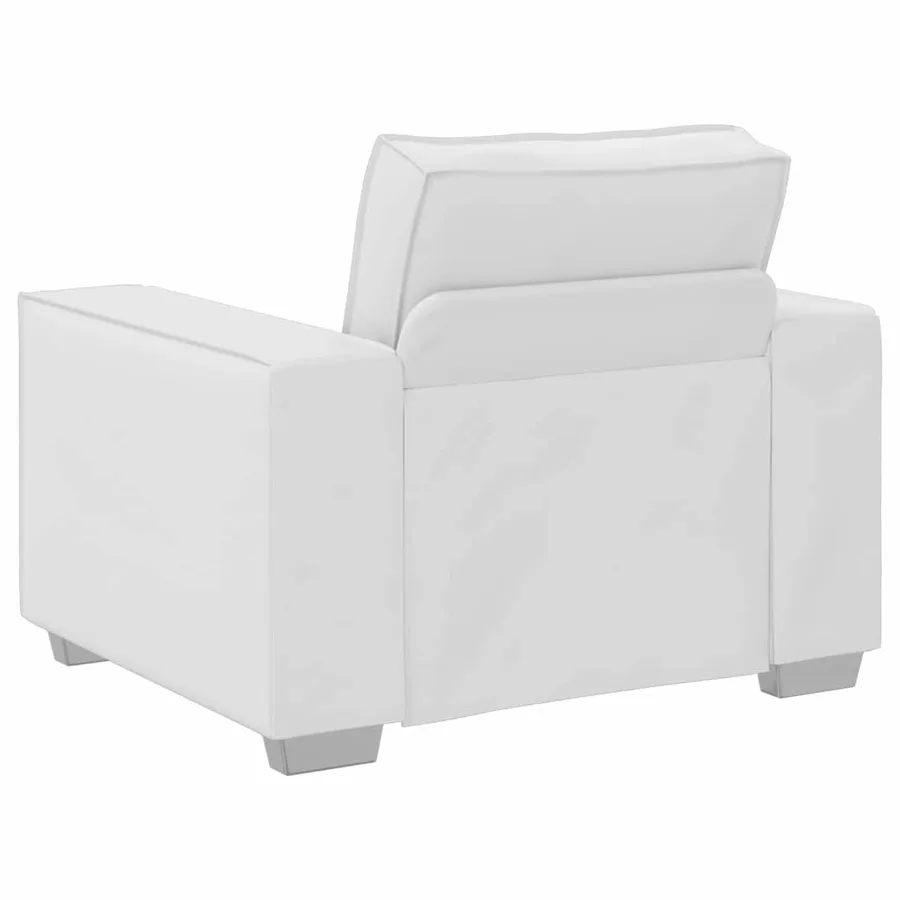 Fauteuil Blanc 100 cm Simili cuir - 3